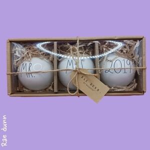 Rae dunn ceramic  christmas tree  ornaments /3 pack